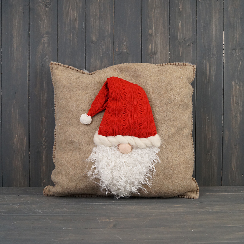 Wool Christmas Gonk Cushion detail page